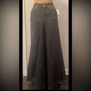 Vintage Younique Black Maxi Skirt Y2K 90’s Panel Flare Fairy Grunge Size 3 NEW